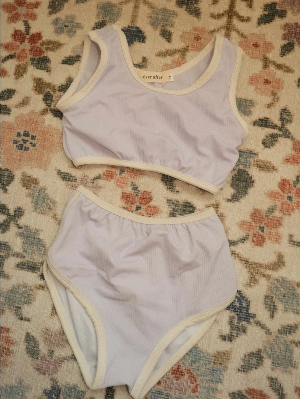 Ever After Lavender Ribbed High-Waist Bralette Set